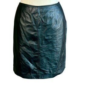 Apostrophe Black Leather Pencil Skirt Size 10